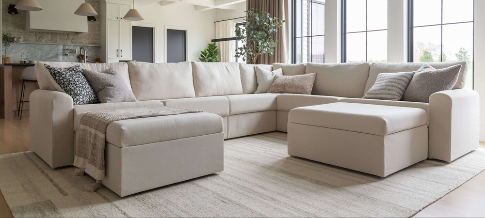 Home Reserve modular deep-seat sectional in a bright living room